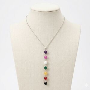 Vibrant Multicolor Beaded Necklace  Long Layering Jewelry | Boho Statement Piece